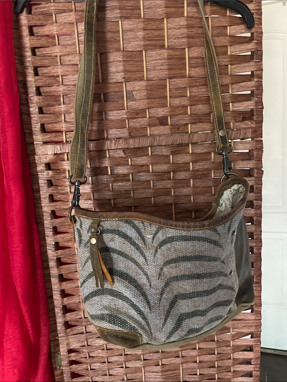 Myra Bag Olive Green and Gray Patterned Crossbody
